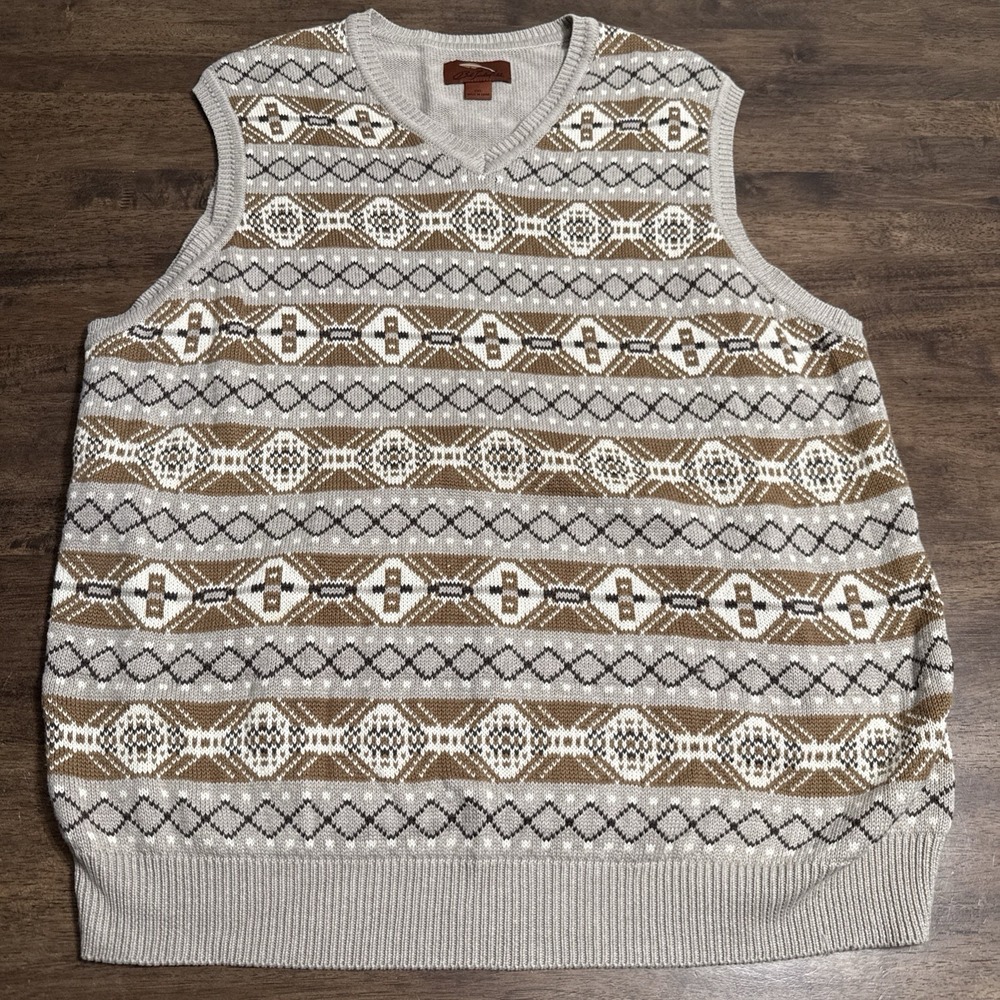 VTG Y2K Bob Timberlake Men's Golf Vest XL Cotton Outdoor Grandpacore Fair Isle